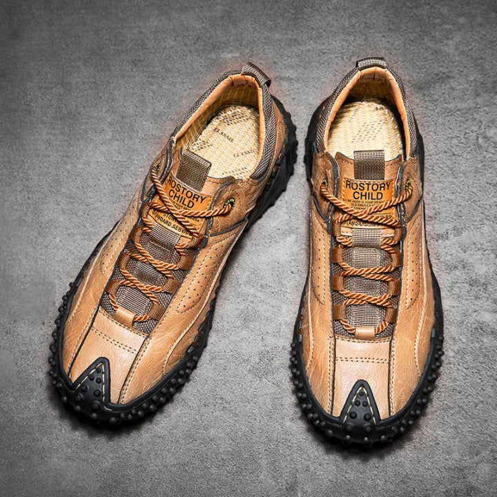 Men’s Vintage Leather-Look Hiking Shoes