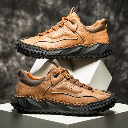 Men’s Vintage Leather-Look Hiking Shoes