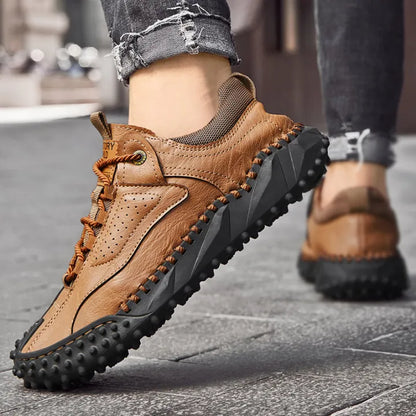 Men’s Vintage Leather-Look Hiking Shoes