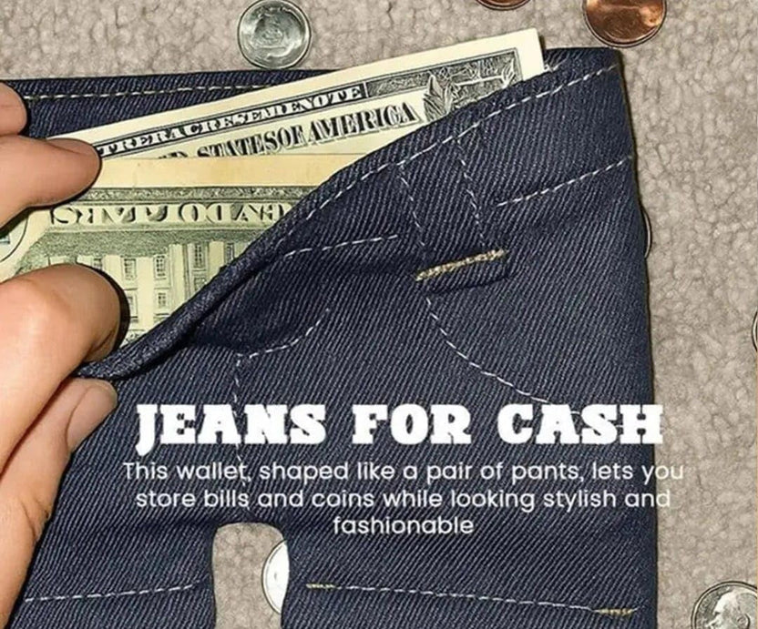 Denim Inspired Mini Folding Wallet