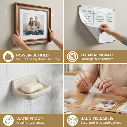 Clear Reusable Mounting Tape – Strong Hold & Clean Removal
