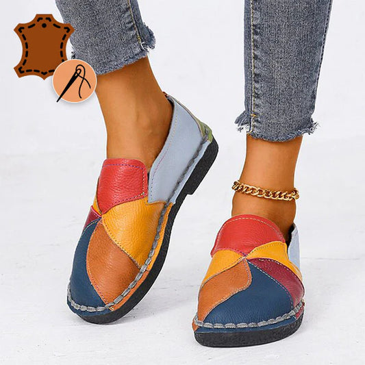 Candy Colour Leather-Look Loafers