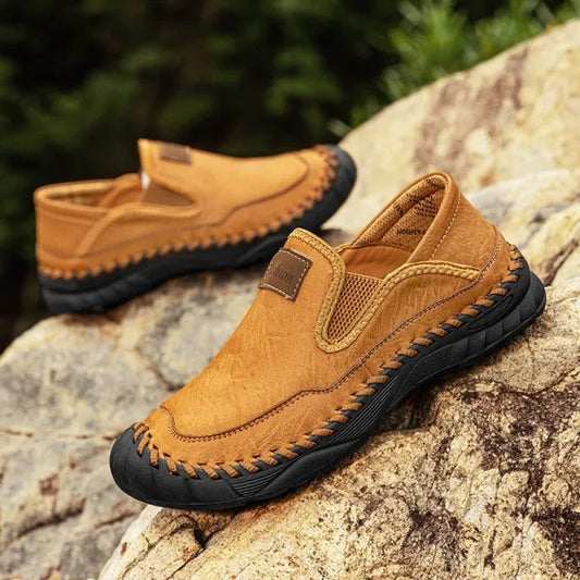 Men's Handmade Leather-Look Outdoor Loafers