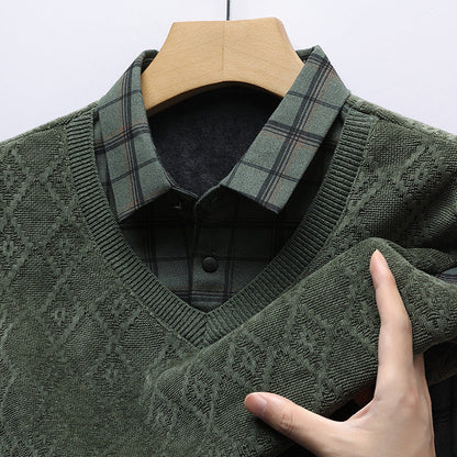Men’s Vintage Lattice Knit Layered Ensemble