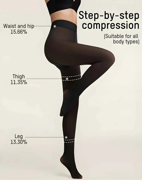 Women’s Translucent-Effect Fleece-Lined High-Waist Tights