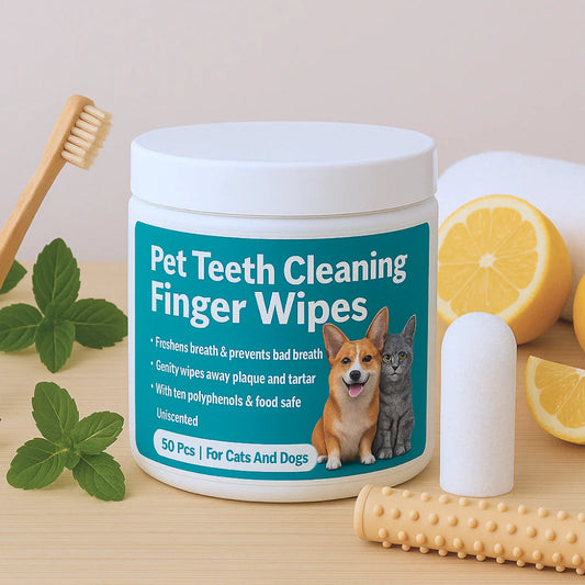 Pet Breath Freshening Dental Finger Wipes for Cats and Dogs