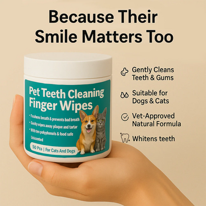 Pet Breath Freshening Dental Finger Wipes for Cats and Dogs