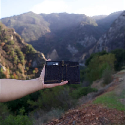 Denim Inspired Mini Folding Wallet