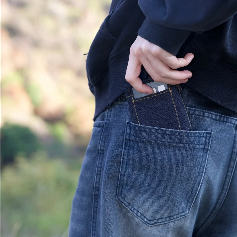 Denim Inspired Mini Folding Wallet