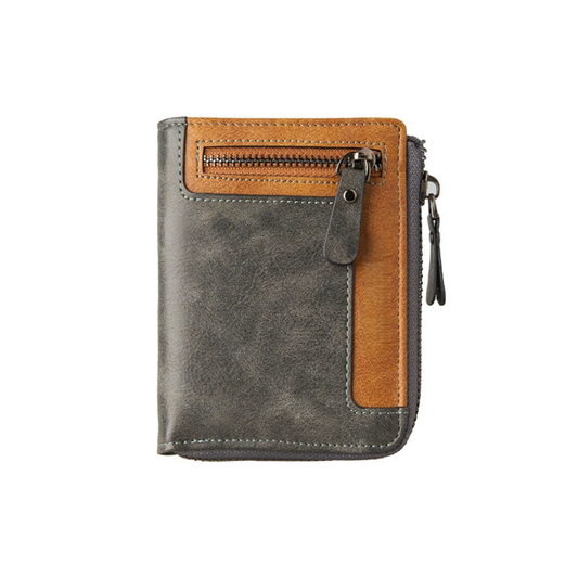 Men’s Premium Zipper Leather Card Wallet