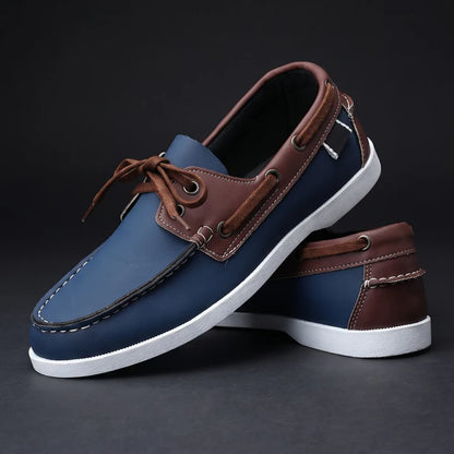 Men's Two Tone Lace Boat Shoes