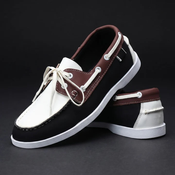 Men's Two Tone Lace Boat Shoes