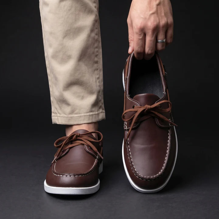 Men's Two Tone Lace Boat Shoes