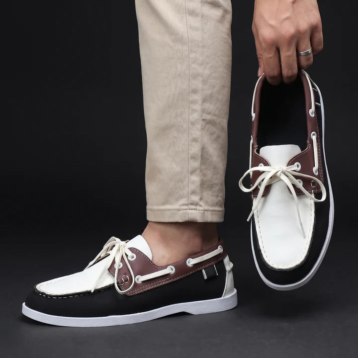 Men's Two Tone Lace Boat Shoes