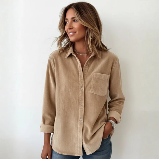 Women’s Soft Corduroy Relaxed Button-Down Shirt