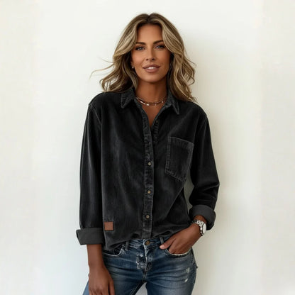Women’s Soft Corduroy Relaxed Button-Down Shirt