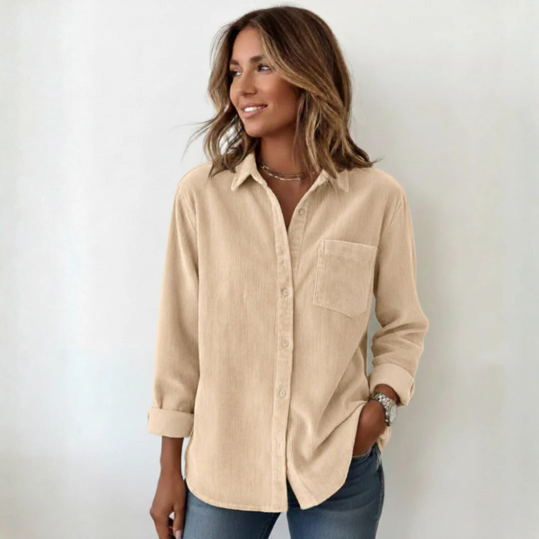 Women’s Soft Corduroy Relaxed Button-Down Shirt
