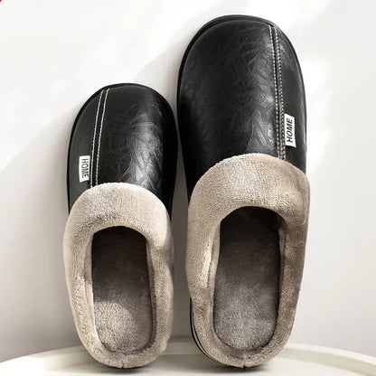 Elegant Leather-Look Comfort Slides