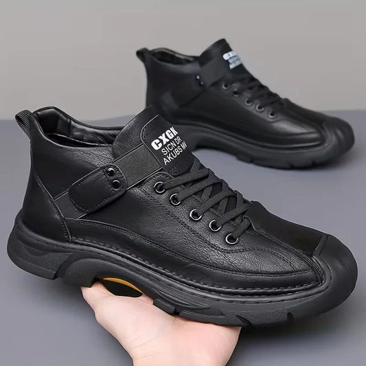 Men’s Support Leather-Look Comfort Boots