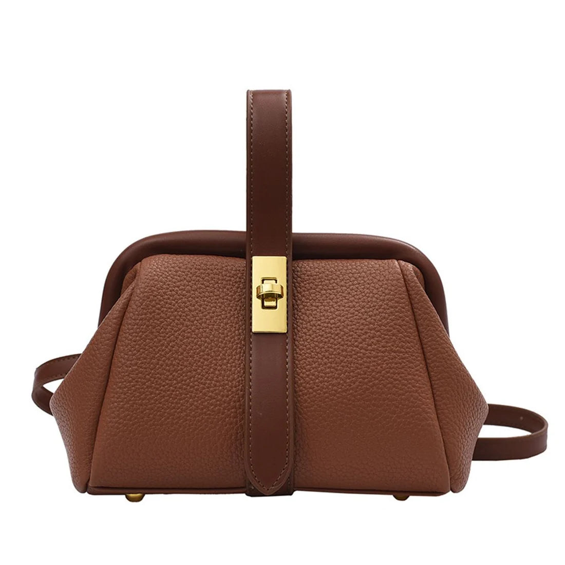 Women’s Pebbled Lock-Tab Crossbody Bag