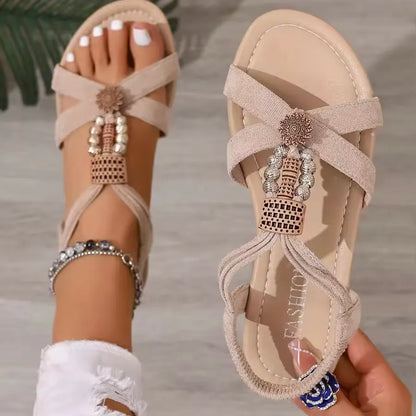 Women's Elegant Vacation Rhinestone Flat Sandals
