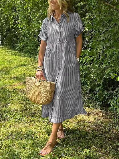 Cotton Blend Summer Maxi Dress