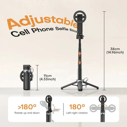 Pocket-Size Magnetic Selfie Stick and Tripod