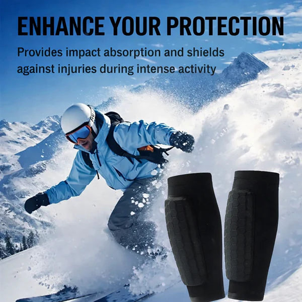 Ski Boot Shin Protection Sleeve with Honeycomb Padding