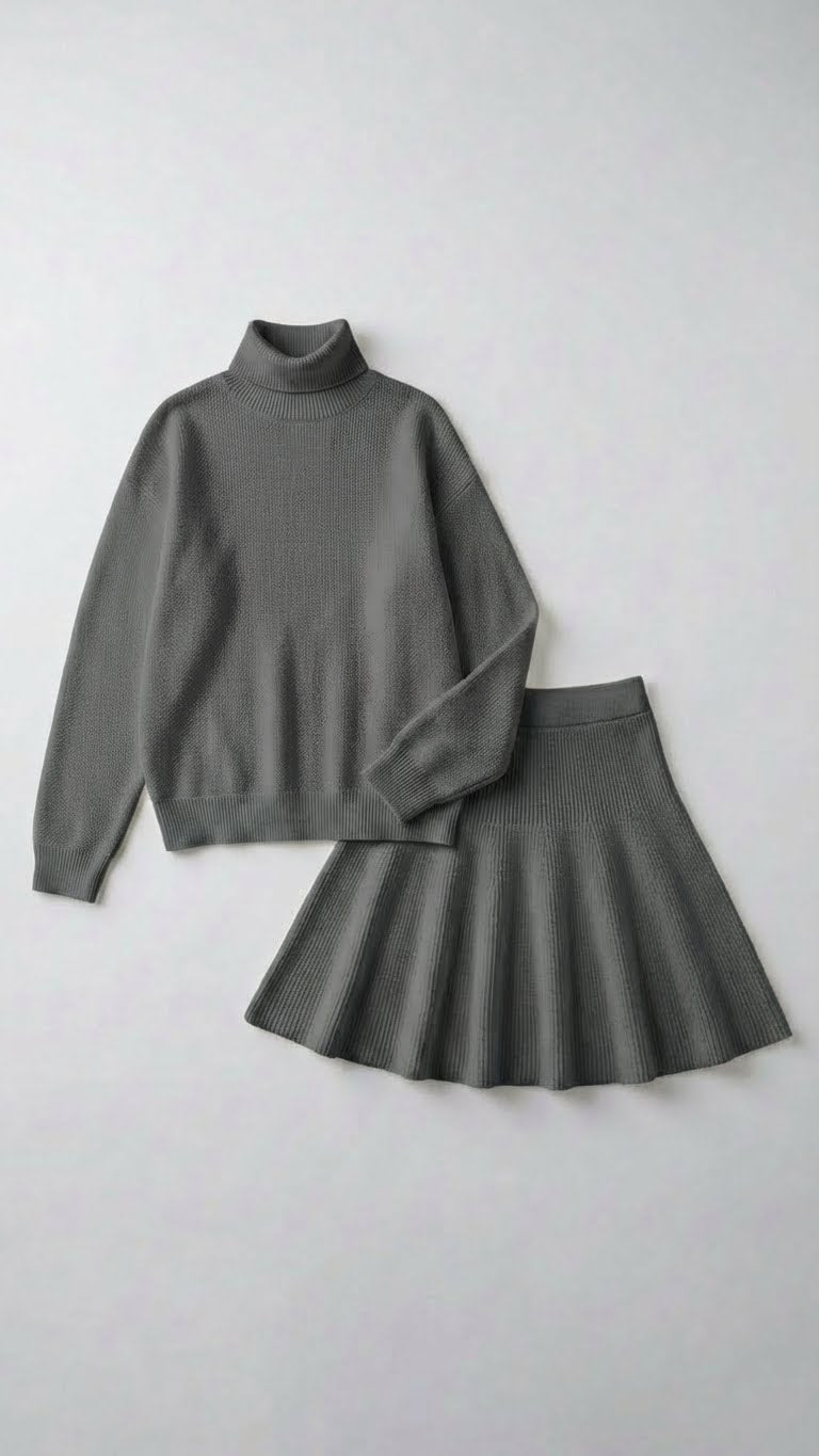 Women’s Soft Sculpt Knit Two Piece Skirt Set