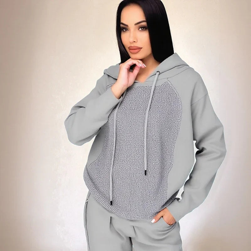 Women’s Sparkling Rhinestone Hoodie Set