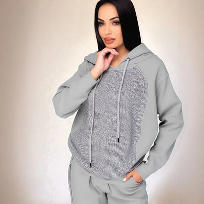 Women’s Sparkling Rhinestone Hoodie Set
