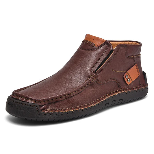 Men's Casual Non-Slip Leather-Look Slip-On Loafers