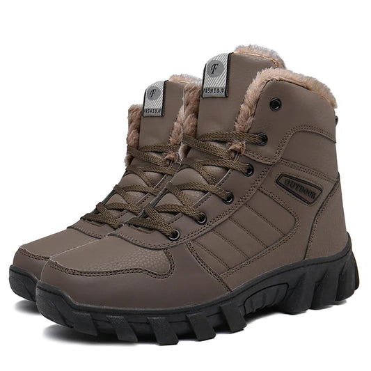 Men's Water-Resistant Anti-Slip Durable Leather-Look Boots