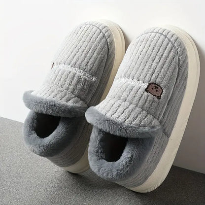 Plus Size Fuzzy Slip-On Indoor Shoes