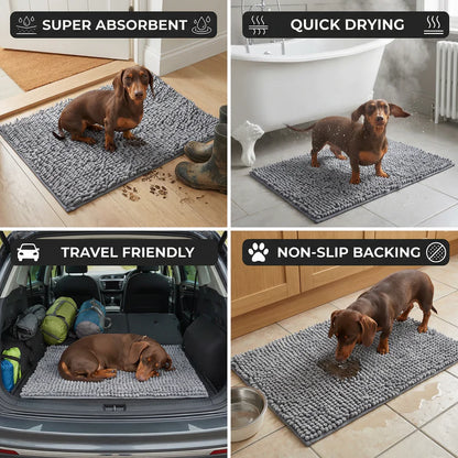 Super Absorbent Non-Slip Washable Dog Mud Mat
