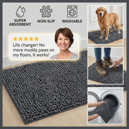 Super Absorbent Non-Slip Washable Dog Mud Mat