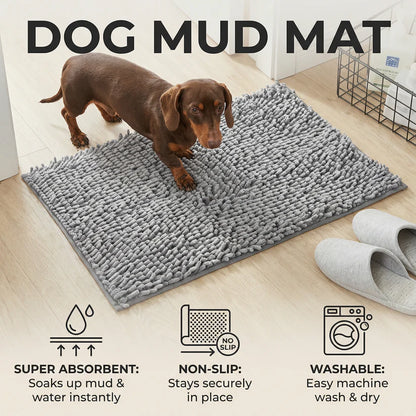 Super Absorbent Non-Slip Washable Dog Mud Mat