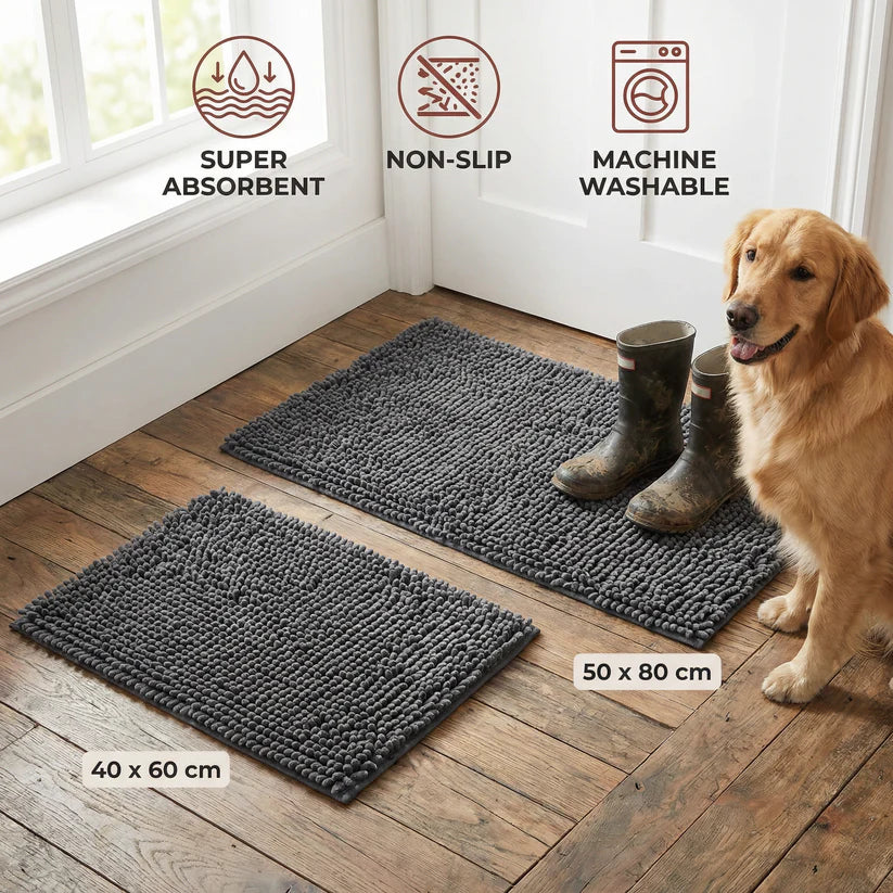 Super Absorbent Non-Slip Washable Dog Mud Mat