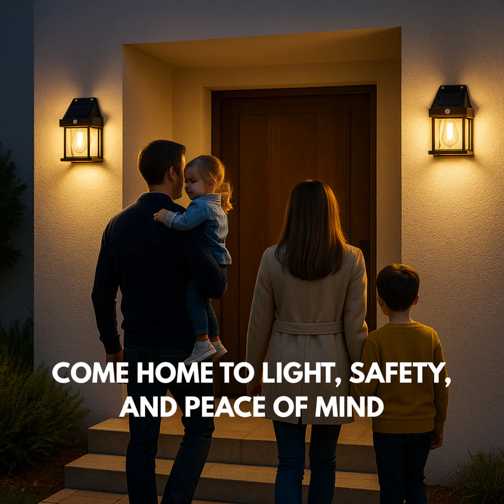 Solar Motion Sensor Outdoor Wall Lantern Light