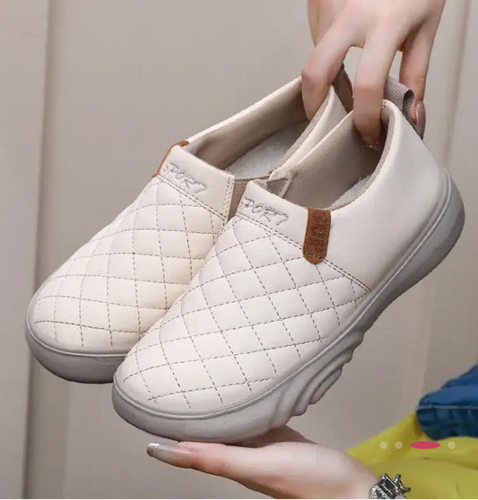 Thick Sole Non-Slip Leather-Look Casual Shoes