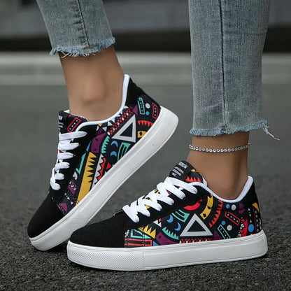 Unisex Geometric Sneakers - Lightweight Casual Shoes for Everyday Wear