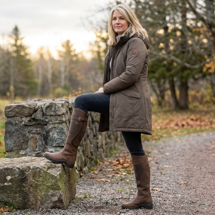 Women’s Waterproof Leather-Look Knee High Boots
