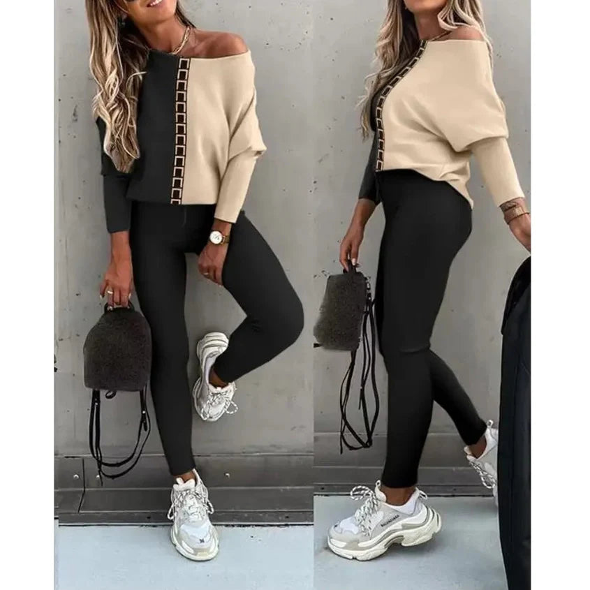 Women's Patterned Two Piece Casual Set