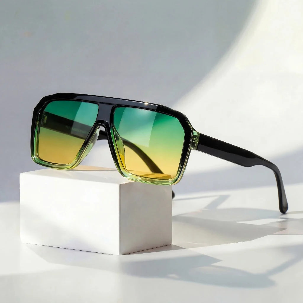 Retro Oversized Shield Sunglasses