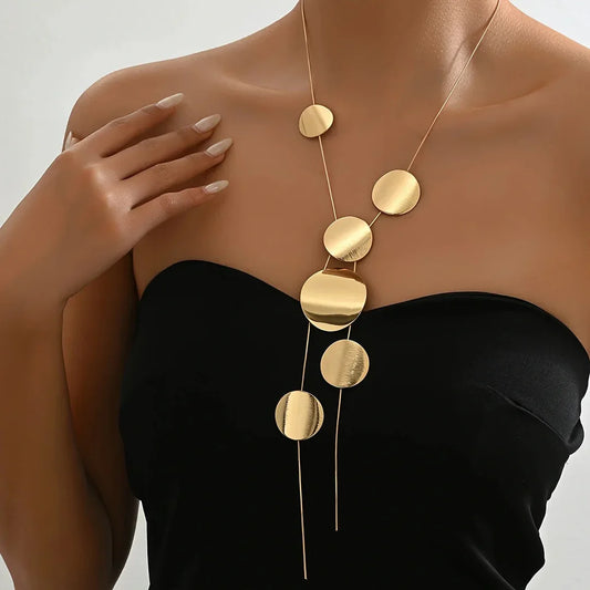 Women’s Layered Disc Drop Necklace
