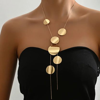 Women’s Layered Disc Drop Necklace