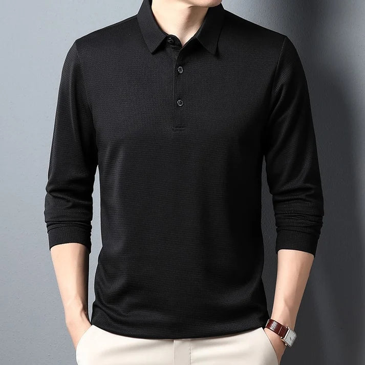 Men's Refined Long Sleeve Polo Shirt
