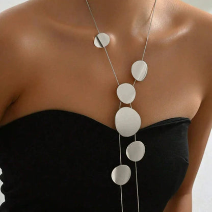 Women’s Layered Disc Drop Necklace