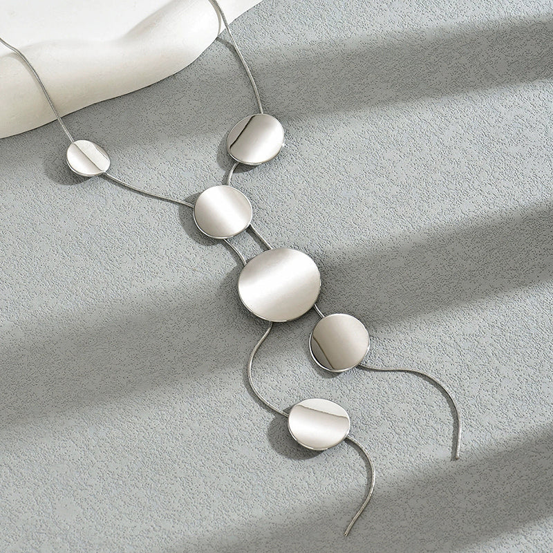 Women’s Layered Disc Drop Necklace
