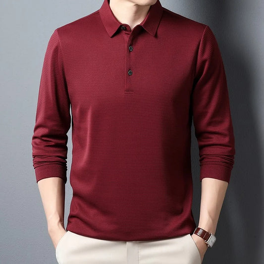 Men's Refined Long Sleeve Polo Shirt